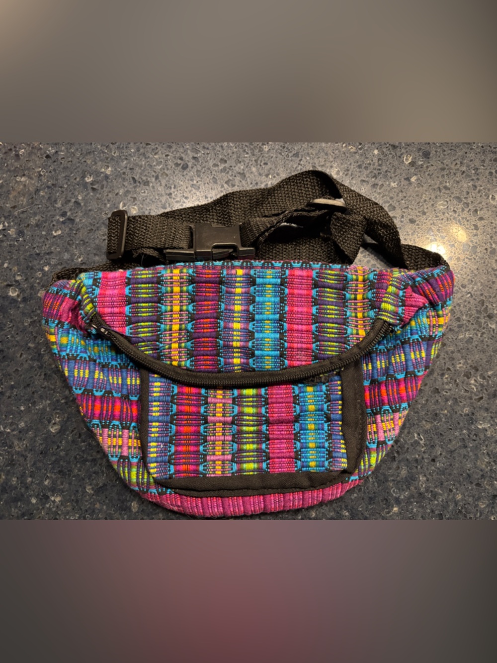 Colorful Woven Crossbody Bag - Vibrant Multi-Color
